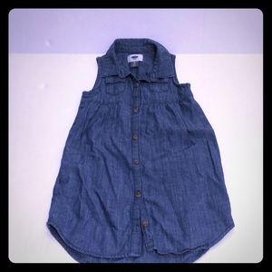 Sleeveless Chambray Dress